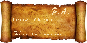 Preiszl Adrienn névjegykártya
